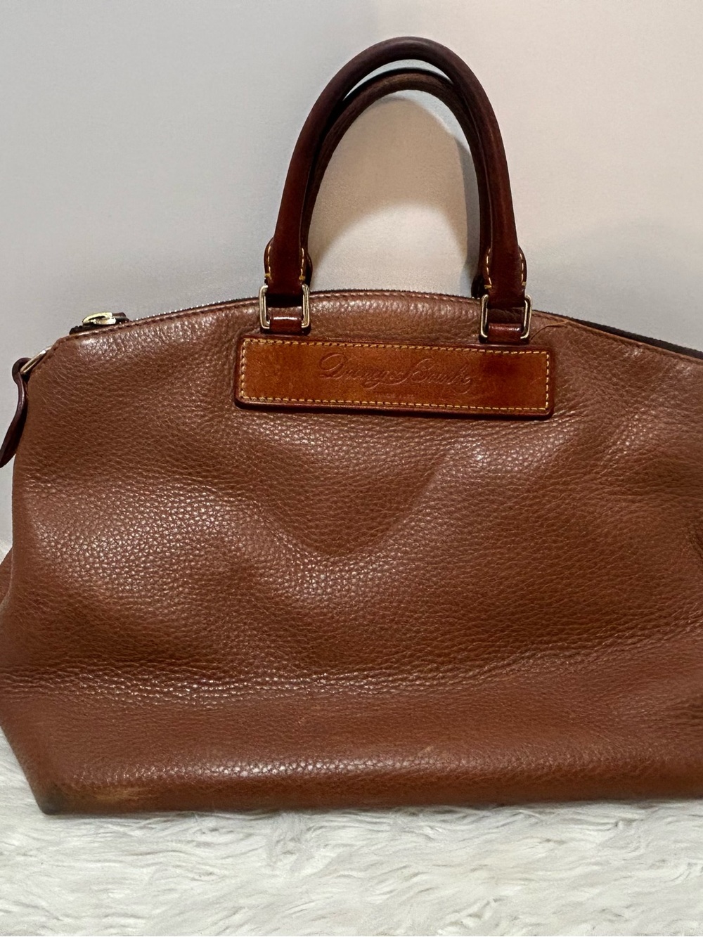 Dooney & Bourke Florentine Vacchetta Leather Pebble Satchel Vintage